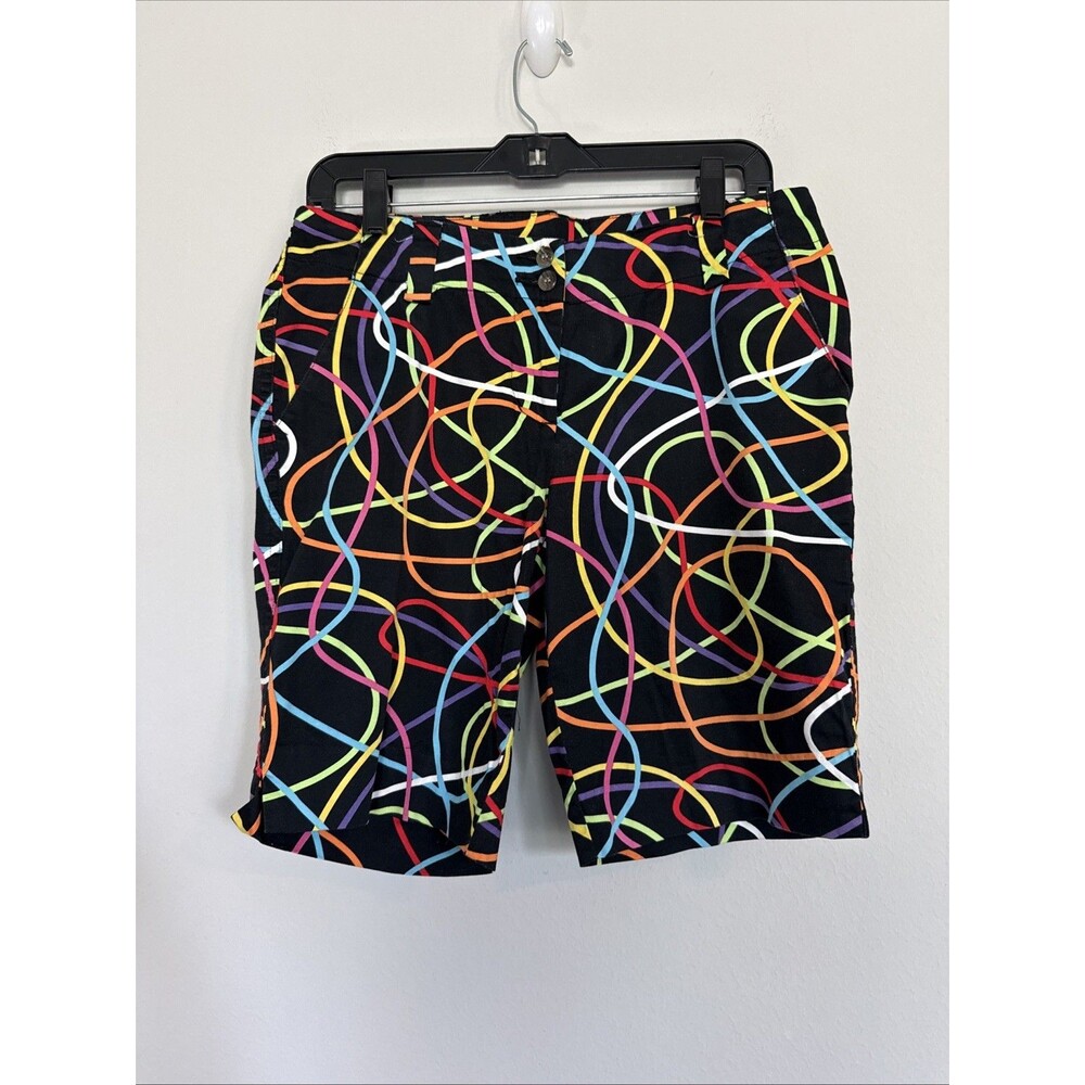 Loudmouth Ladies Rainbow Abstract Lines Bermuda Golf Shirts Size 6